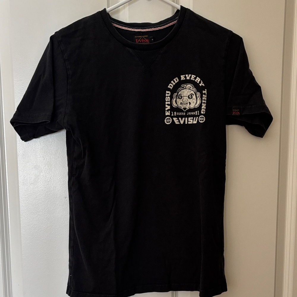 Evisu Men's Black Graphic Tee